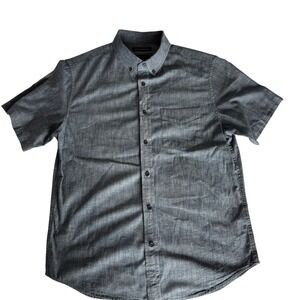 Banana Republic blue Chambray Button Down Short Sleeve Shirt Slim Fit Medium